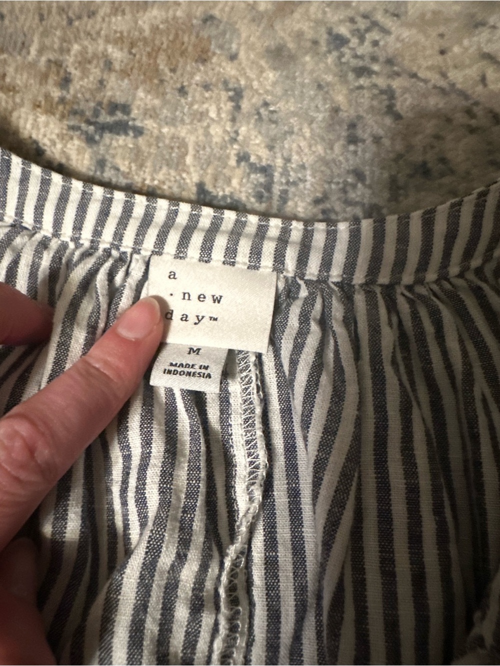A New Day Striped Peasant Blouse - Picture 5 of 7